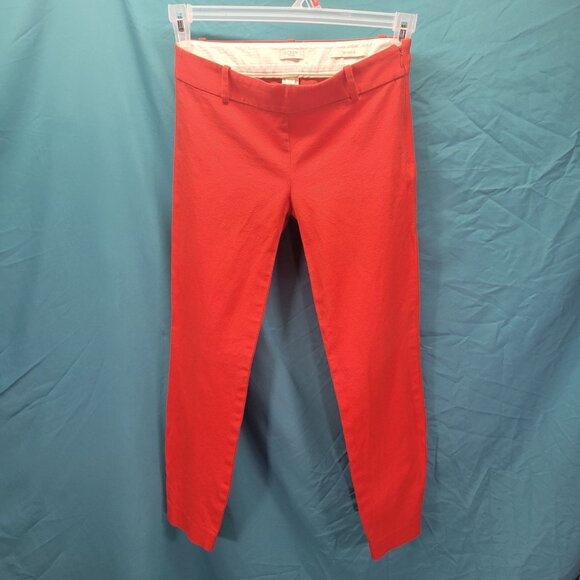 J. Crew Pants - J. Crew Womens Minnie Stretch Pants 00 Red Cotton Blend